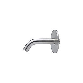Qtoo d line C90 tud med knæk, tud, Qtoo tud, d line tud, børstet tud, 115mm tud, Ø22mm tud, Ø90 roset, AISI 316 rustfrit stål, VVS.