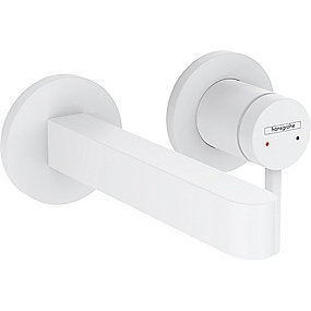 hansgrohe Finoris håndvaskarmatur til 2-huls indbygning i væg med 16,8 cm tud, mat hvid