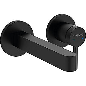 hansgrohe Finoris håndvaskarmatur til 2-huls indbygning i væg med 16,8 cm tud, mat sort