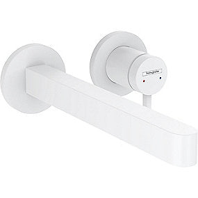 hansgrohe Finoris håndvaskarmatur til 2-huls indbygning i væg med 22,8 cm tud, mat hvid