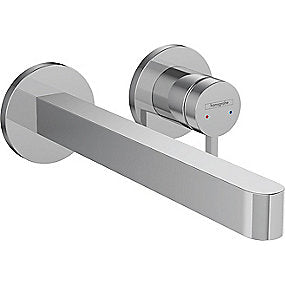 hansgrohe Finoris håndvaskarmatur til 2-huls indbygning i væg med 22,8 cm tud, krom