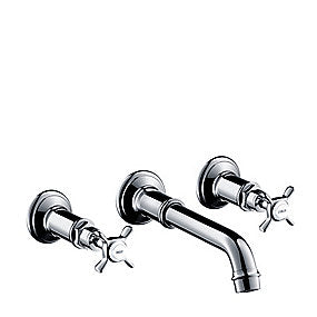 hansgrohe MONTREUX togrebsbatteri, togrebsbatteri, hansgrohe armatur, MONTREUX armatur, forkromet armatur, 3-huls armatur, justerbar tud, 165-225mm tud, VVS.
