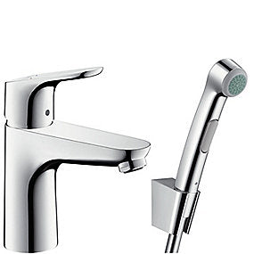 hansgrohe Focus 100 Håndvaskarmatur med Bidette med push-open bundventil. Krom