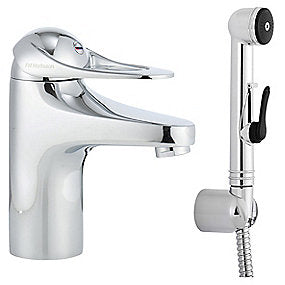 FMM 9000e håndvaskarmatur, FMM armatur, 9000e armatur, krom armatur, selvlukkende sidebruser, Eco Plus armatur, G3/8 armatur, EcoSafe armatur, VVS.