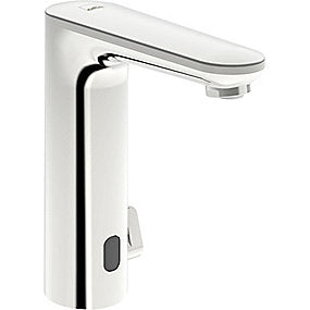 Oras Electra Safety håndvaskarmatur, Oras armatur, Electra armatur, berøringsfri armatur, bluetooth armatur, krom armatur, batteri armatur, 124mm tud, VVS.
