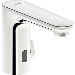 Oras Electra DIGITAL + berøringsfri håndvaskarmatur med Power Unit, 3V/123mm tud. Forkromet messing