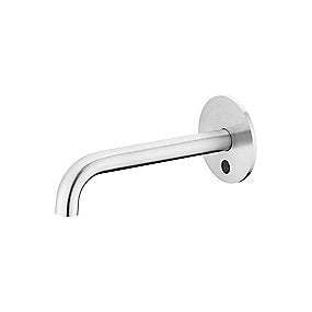 Qtoo d line sensor håndvaskarmatur, Qtoo armatur, d line armatur, berøringsfri armatur, rustfrit stål armatur, vægmonteret armatur, 190mm tud, VVS.