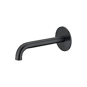 Qtoo d line sensor håndvaskarmatur, Qtoo armatur, d line armatur, berøringsfri armatur, PVD charcoal armatur, vægmonteret armatur, 190mm tud, VVS.