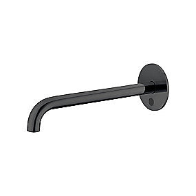 Qtoo d line sensor håndvaskarmatur, Qtoo armatur, d line armatur, berøringsfri armatur, PVD charcoal armatur, vægmonteret armatur, 250mm tud, VVS.