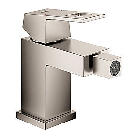 GROHE EuroCube bidetarmatur 112mm tud med bundventil. Supersteel