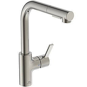 Ideal Standard GUSTO køkkenarmatur, Gusto, Køkkenarmatur, Silver Storm armatur, Udtræk, EasyFix+, Ideal Standard, VVS.