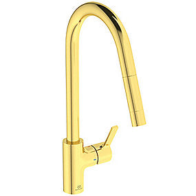 Ideal Standard GUSTO køkkenarmatur, Gusto, Køkkenarmatur, Børstet guld armatur, Udtræk, EasyFix+, Ideal Standard, VVS.