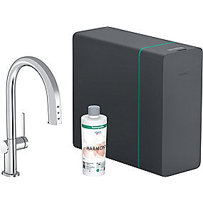 hansgrohe Aqittura M91 køkkenarmatur SodaSystem 210, udtrækstud, 1jet, sBox. Krom