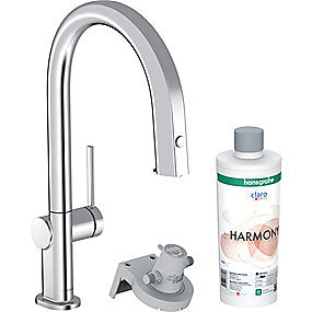 hansgrohe Aqittura M91 køkkenarmatur FilterSystem 210, udtrækstud, 1jet, Starter Set. Krom