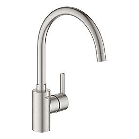 GROHE Feel køkkenarmatur C-tud, zero, højt udløb, supersteel. DIY