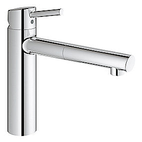 GROHE Concetto new køkkenarmatur, Concetto new, Køkkenarmatur, Supersteel armatur, Udtrækstud, Mousseur, GROHE, VVS.