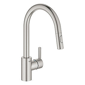 GROHE Feel køkkenarmatur brus dua med udtrækstud, zero, højt udløb, supersteel