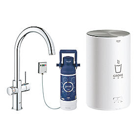GROHE Red II Duo Køkkenarmatur med C-tud kedel i størrelse M. Med rund kedel