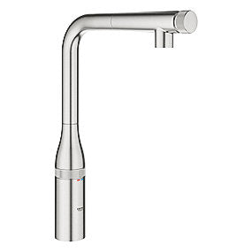 GROHE Essence Smart Control køkkenarmatur L-tud udtræksmousseur, GROHE Zero, supersteel