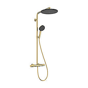 hansgrohe Raindance Alive S Puro Showerpipe 300 1jet EcoSmart termostat, pol guld-optik PVD