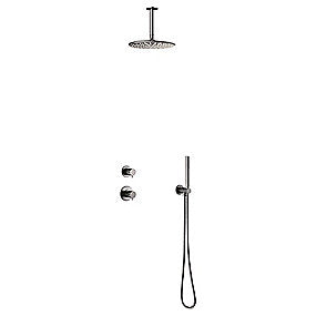 Damixa Silhouet DS 2 Indbygning til loftmontage brus udv.dele med 1 termo. 1 omskift. Børstet grå. PVD