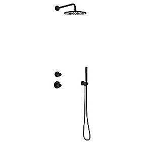 Damixa Silhouet DS 1 Indbygning til vægmontage brus udv.dele med 1 termo. 2 omskift. Mat sort