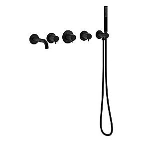 Damixa Silhouet BS 1 Indbygning til kar. Udv.dele med 1 termo. 2 omskift. hovedbruser. & tud. Mat sort