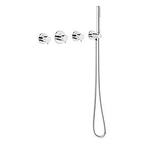 Damixa Silhouet BS 1 Indbygning til kar. Udv. dele med 1 termo, 2 omskift. & hovedbruser. Krom