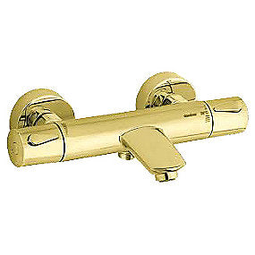 Damixa Silhouet termostatbatteri til kar/brus, poleret messing (pvd)