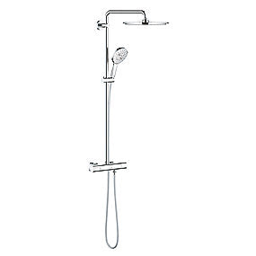 GROHE Rainshower 310 brusesystem Med termostat til vægmont., Silverflex bruseslange 1.750 mm