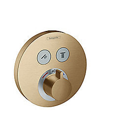 hansgrohe ShowerSelect S Termostatarmatur til indbygning med afspærring til 2 udtag, børstet bronze