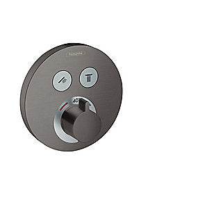 hansgrohe ShowerSelect S Termostatarmatur til indbygning med afspærring til 2 udtag, børstet sort krom