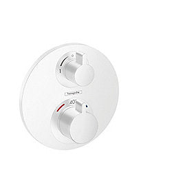 hansgrohe Ecostat S Termostatarmatur til indbygning med afspærring til 2 udtag, mat hvid