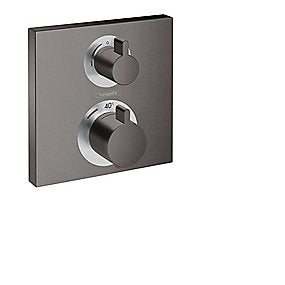 hansgrohe Ecostat Square termostat til indbygning med afspærring til 2 udtag, Børstet sort krom