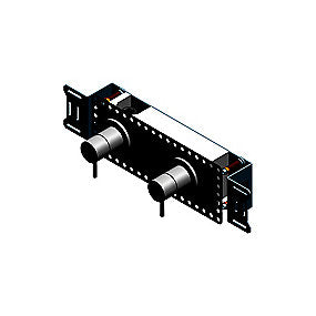 Qtoo d line termostat indbygningsdel, Qtoo indbygningsdel, Termostat indbygning, Rustfrit stål indbygning, Temperatur & omskifter, Lækagesikring, Qtoo, VVS.