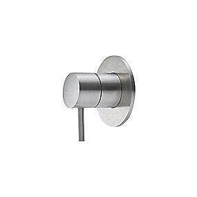 Qtoo d line C90 grebssæt, Qtoo grebssæt, Termostat greb, Rustfrit stål greb, Børstet finish, Ø90mm roset, Temperaturregulering, Qtoo, VVS.