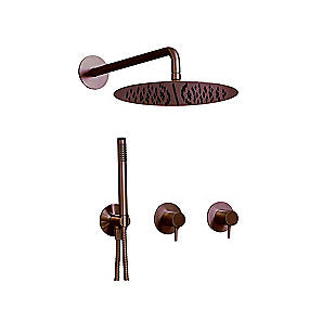 Qtoo d line brusetermostat indbygningssæt. Matbørstet PVD Bronze