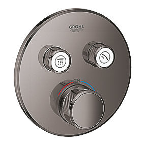 GROHE Grohtherm SmartControl brus Forplade, Termostat med 2 ventiler, hard graphite