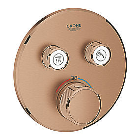 GROHE Grohtherm SmartControl brus Forplade, Termostat med 2 ventiler, børstet warm sunset