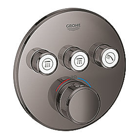 GROHE Grohtherm SmartControl brus Forplade, Termostat med 3 ventiler, hard graphite