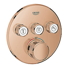 GROHE Grohtherm SmartControl brus Forplade, Termostat med 3 ventiler, warm sunset