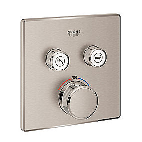GROHE Grohtherm SmartControl termostatarmatur 158x158mm 2vent Supersteel