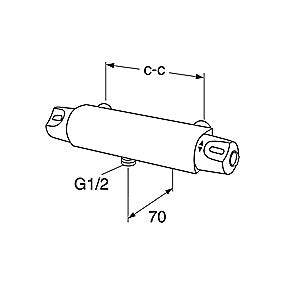 Gustavsberg Nautic termostatarmatur til brus med afgang nedad. Krom