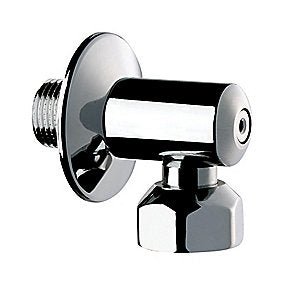 CMA vinkel forskruning 1/2x1/2x21mm med afspærring for cma sportningpanel, med roset. Krom