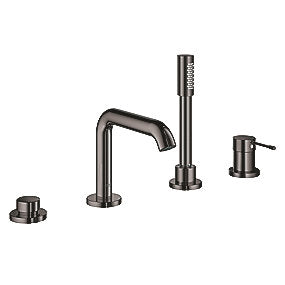 GROHE Essence 4-huls kar- og brusekombination, Essence kar- og brusekombination, Hard Graphite armatur, Kar- og brusearmatur, Badeværelse, SilkMove, StarLight, GROHE, VVS.