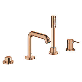 GROHE Essence 4-huls kar- og brusekombination, Essence kar- og brusekombination, Warm Sunset armatur, Kar- og brusearmatur, Badeværelse, SilkMove, StarLight, GROHE, VVS.
