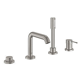 GROHE Essence 4-huls kar- og brusekombination, Essence kar- og brusekombination, Supersteel armatur, Kar- og brusearmatur, Badeværelse, SilkMove, StarLight, GROHE, VVS.