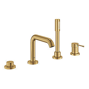 GROHE Essence 4-huls kar- og brusekombination, Essence kar- og brusekombination, Børstet Cool Sunrise armatur, Kar- og brusearmatur, Badeværelse, SilkMove, StarLight, GROHE, VVS.