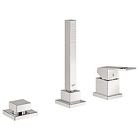 GROHE EuroCube 3-huls kar- og brusekombination, EuroCube kar- og brusekombination, Forkromet armatur, Kar- og brusearmatur, Badeværelse, SilkMove, StarLight, Euphoria Cube, GROHE, VVS.