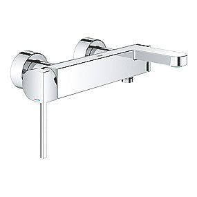 GROHE Plus kar-/bruse-armatur, krom kar-brusearmatur, vægmonteret armatur, SilkMove, StarLight, laminar mousseur, badeværelse, GROHE, VVS.